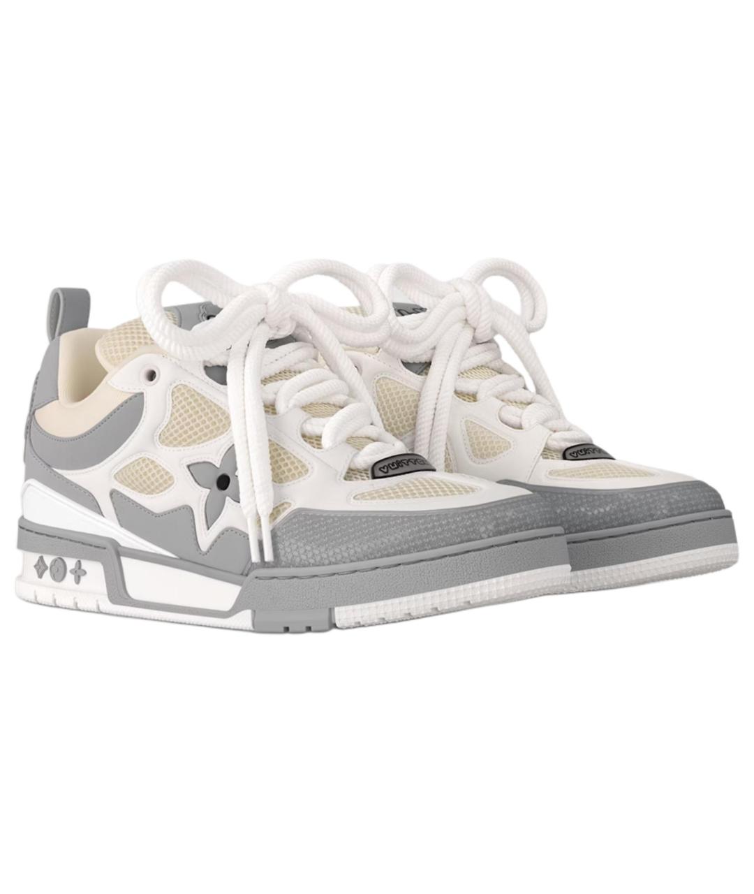 LOUIS VUITTON Серые текстильные низкие кроссовки / кеды, фото 4