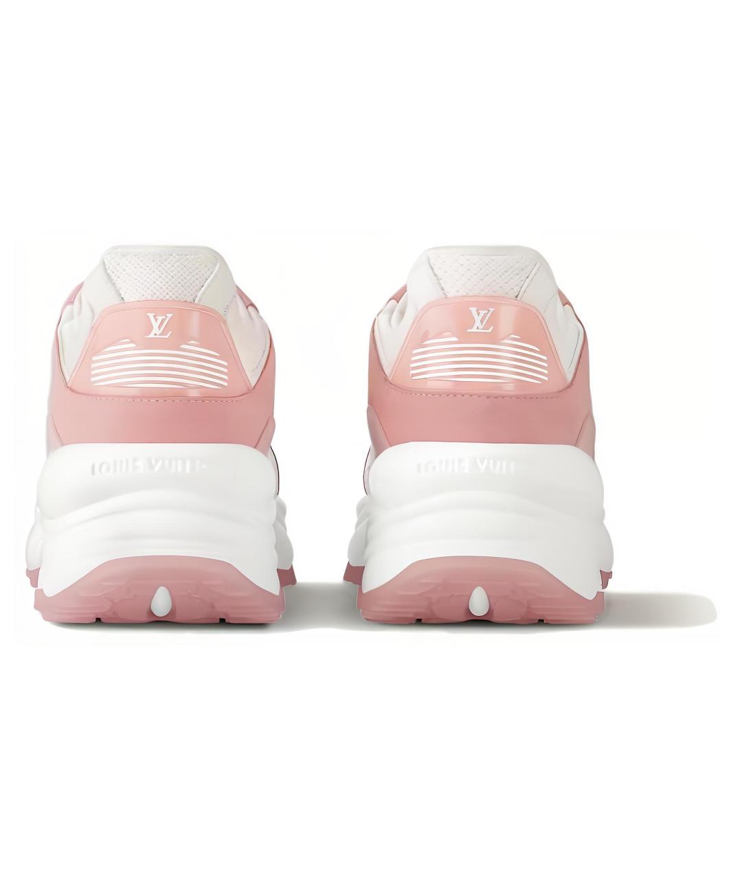 LOUIS VUITTON Розовые кожаные кроссовки, фото 4
