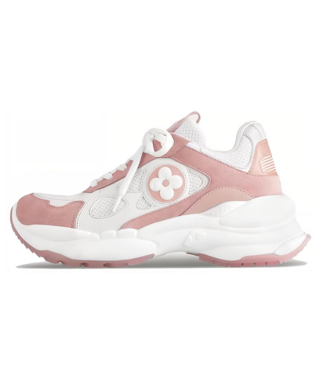 LOUIS VUITTON Розовые кожаные кроссовки, фото 5