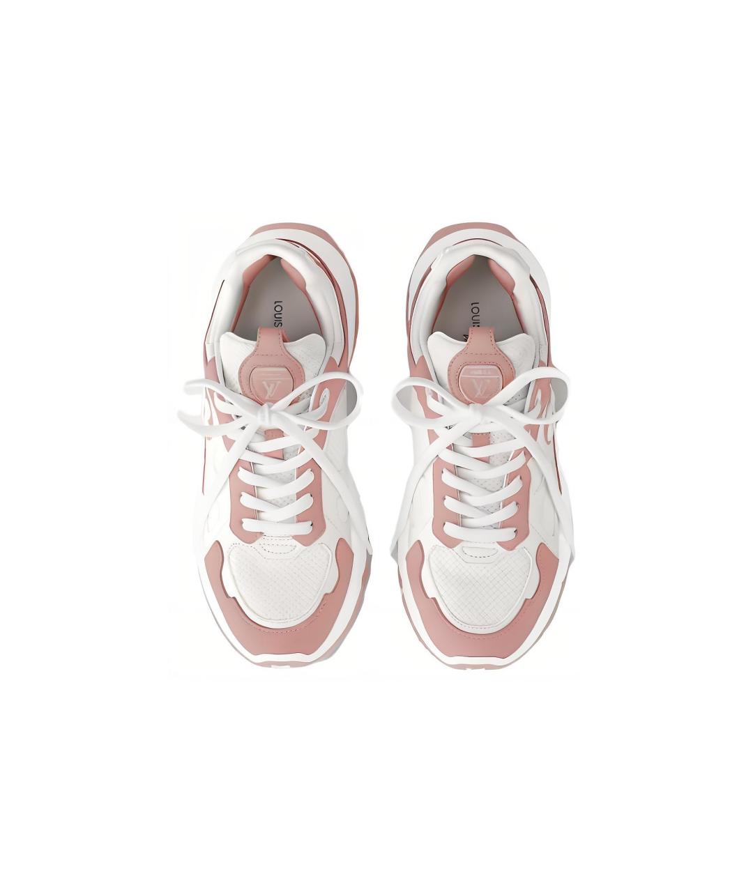 LOUIS VUITTON Розовые кожаные кроссовки, фото 3