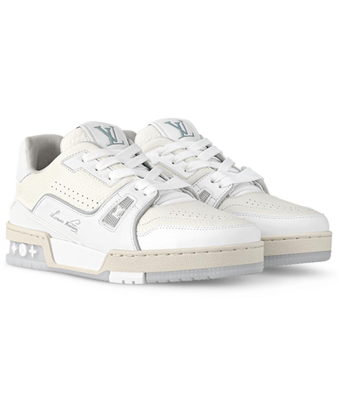 LOUIS VUITTON Белые кожаные кроссовки, фото 2