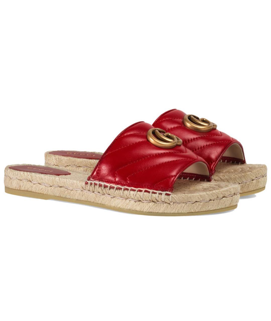 GUCCI Красные сандалии, фото 3