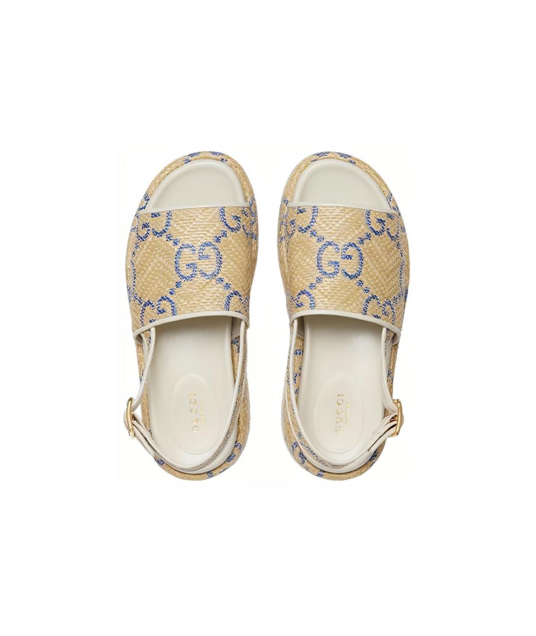 GUCCI Бежевые сандалии, фото 3