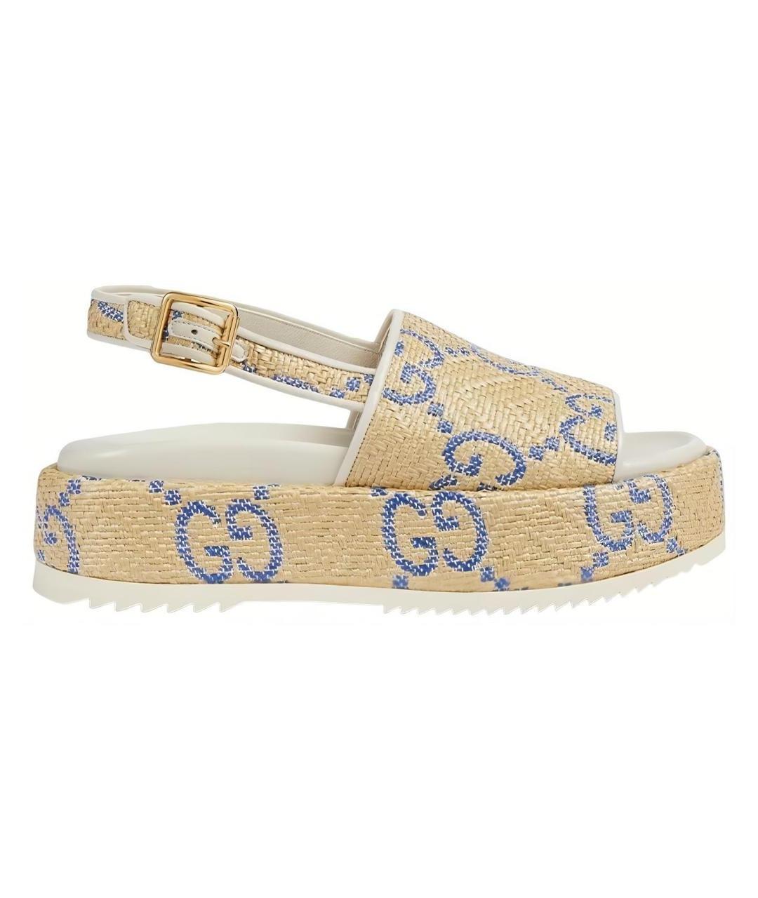 GUCCI Бежевые сандалии, фото 1