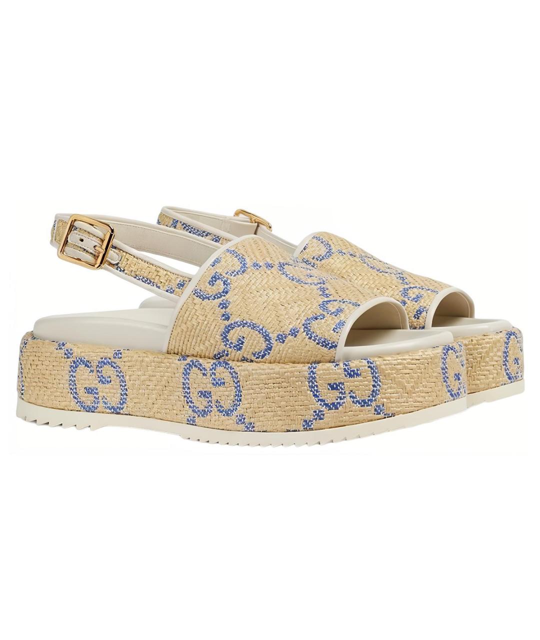 GUCCI Бежевые сандалии, фото 2