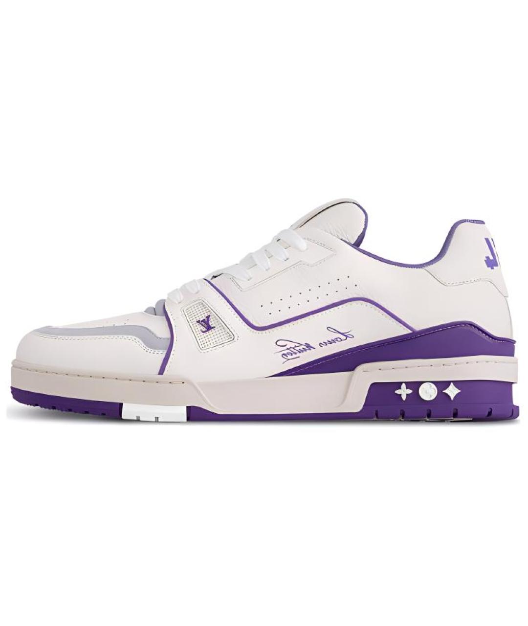 LOUIS VUITTON Белые кожаные низкие кроссовки / кеды, фото 3