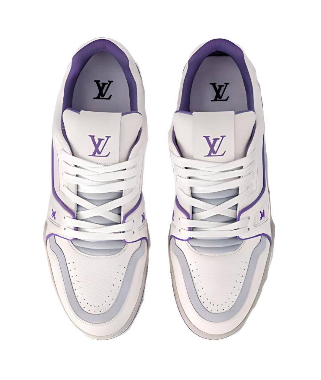 LOUIS VUITTON Белые кожаные низкие кроссовки / кеды, фото 4
