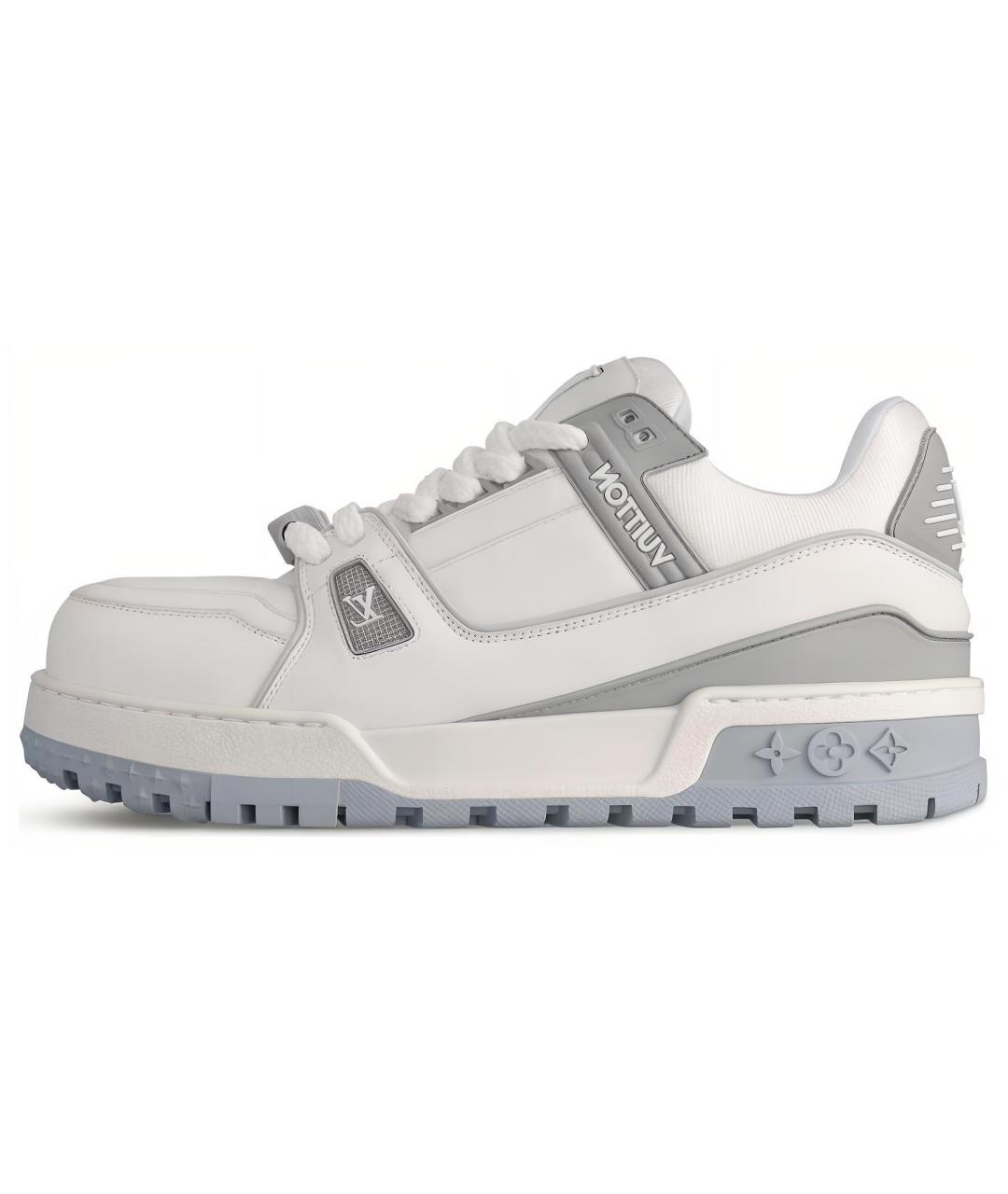 LOUIS VUITTON Белые кожаные кроссовки, фото 6