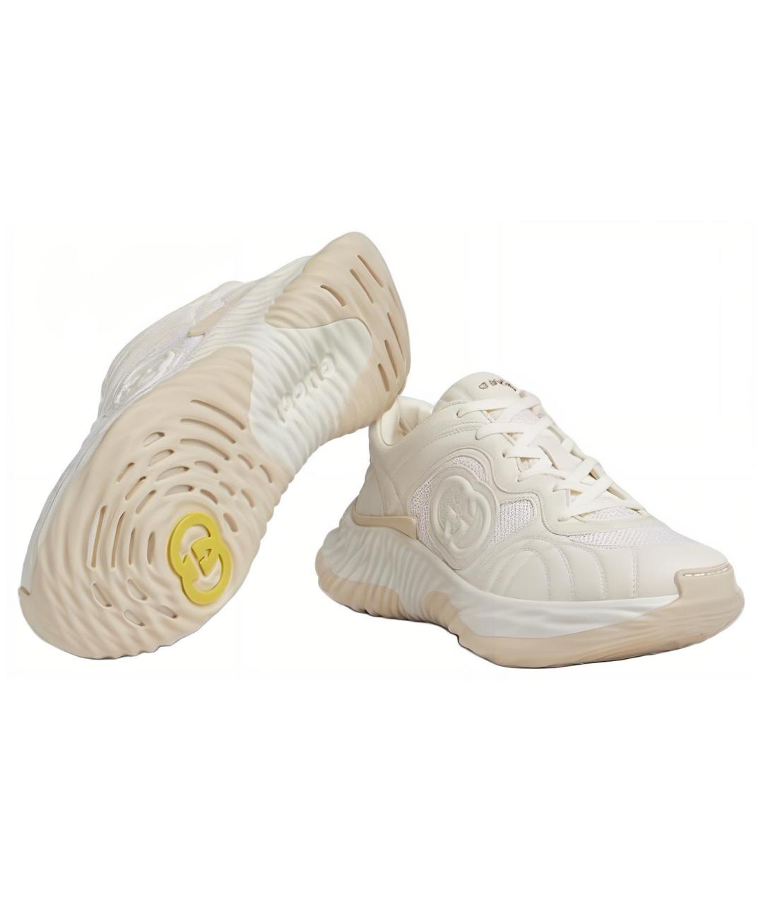 GUCCI Бежевые низкие кроссовки / кеды, фото 6