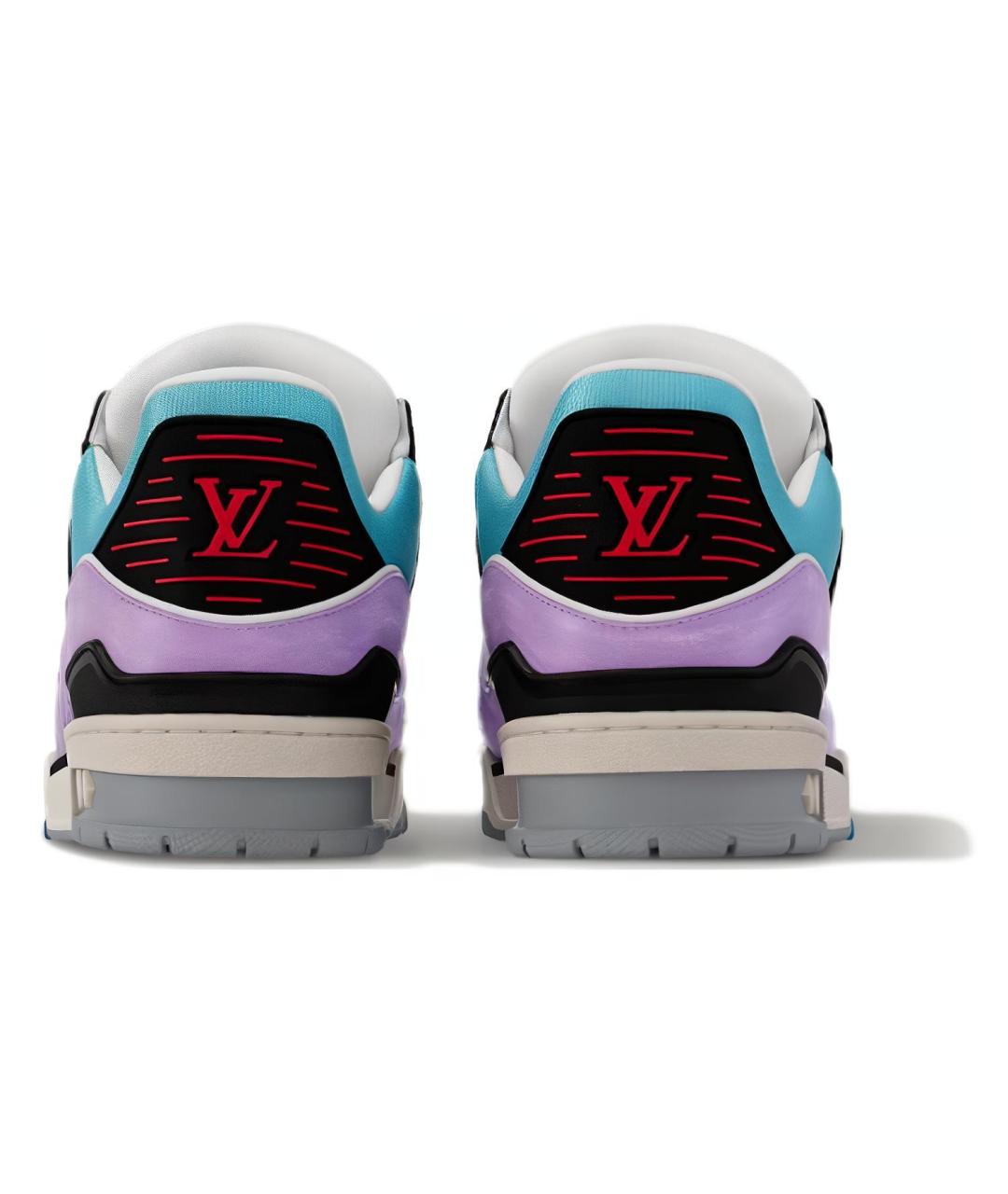 LOUIS VUITTON Синие кожаные кроссовки, фото 5