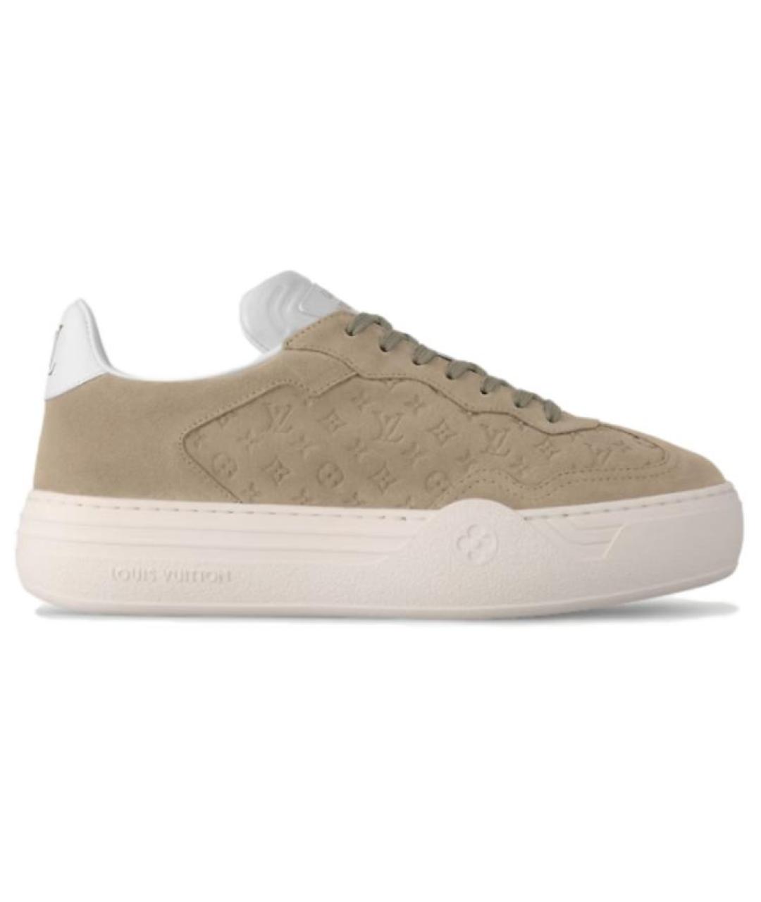 LOUIS VUITTON Коричневые кожаные кроссовки, фото 1
