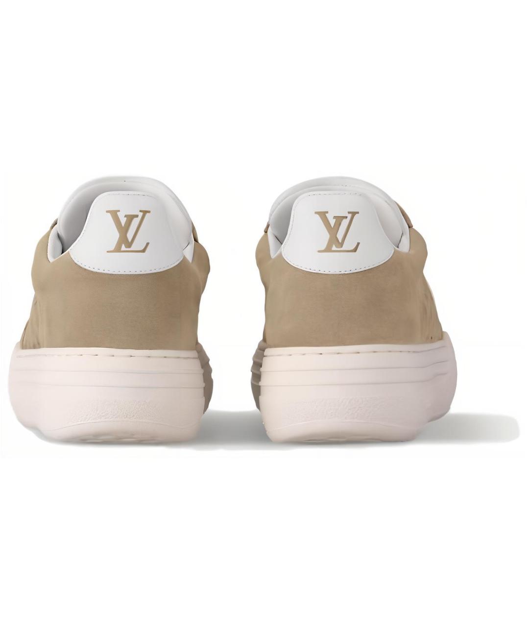 LOUIS VUITTON Коричневые кожаные кроссовки, фото 4