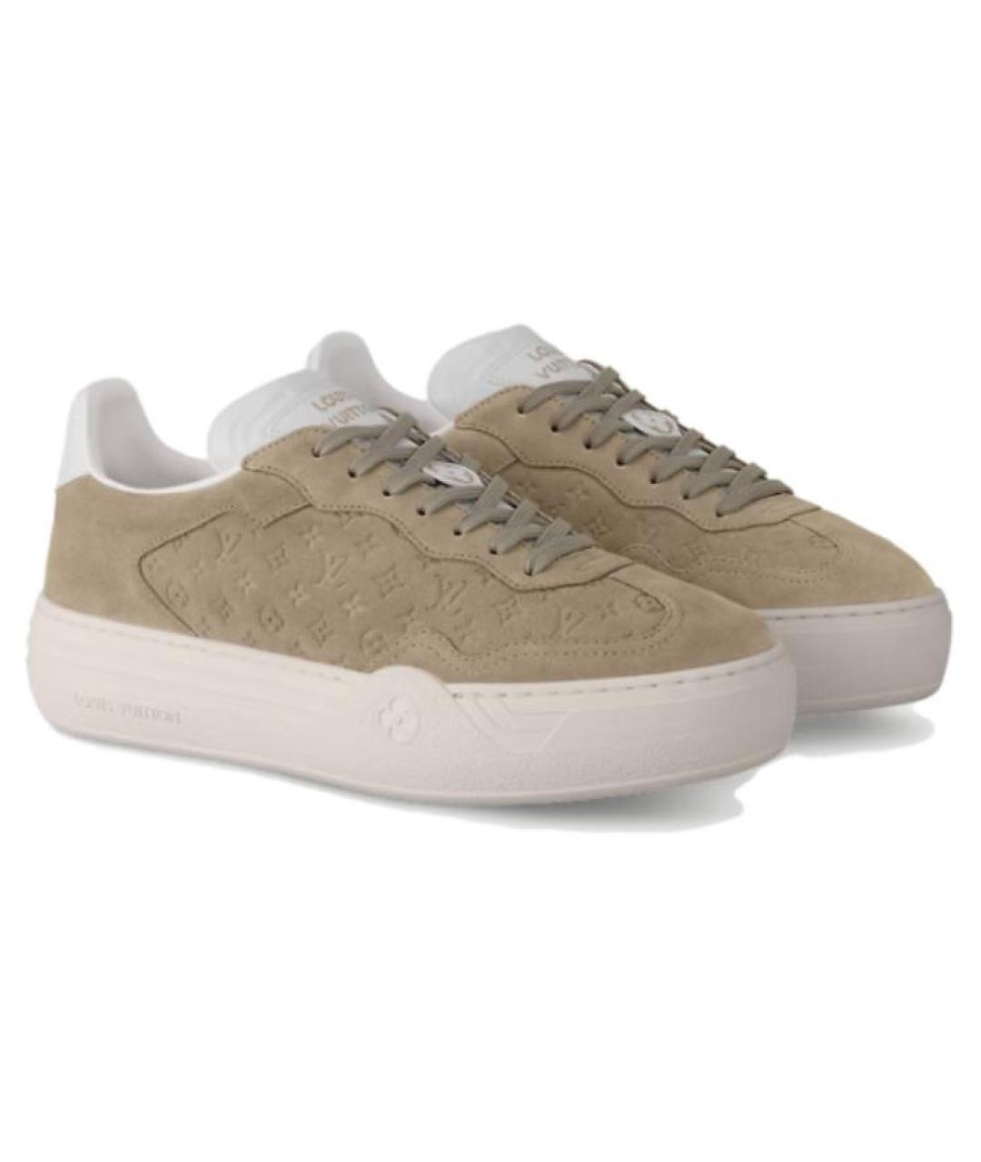 LOUIS VUITTON Коричневые кожаные кроссовки, фото 3