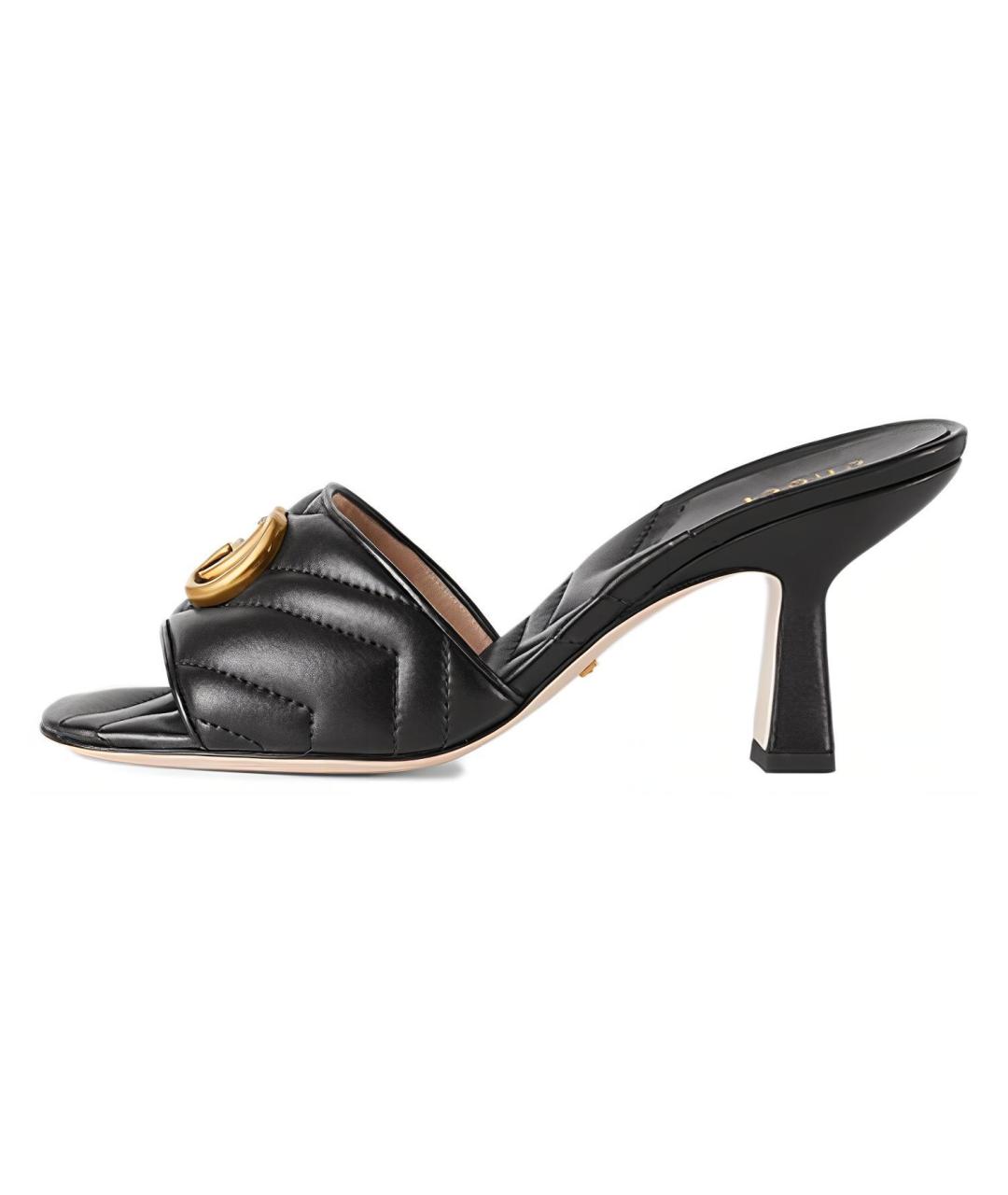 GUCCI Черные кожаные мюли, фото 2