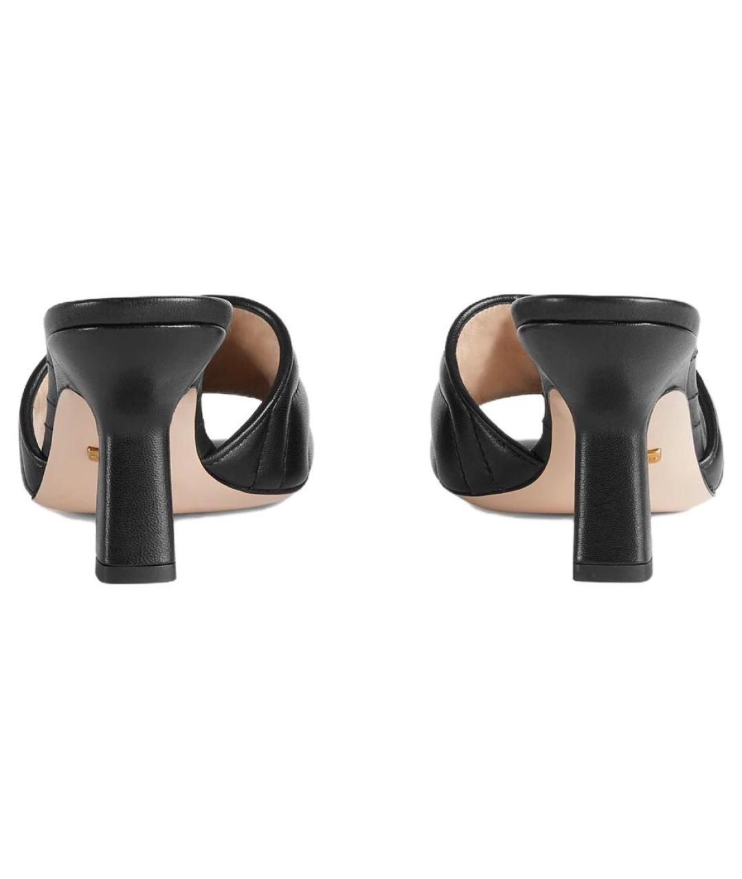 GUCCI Черные кожаные мюли, фото 5