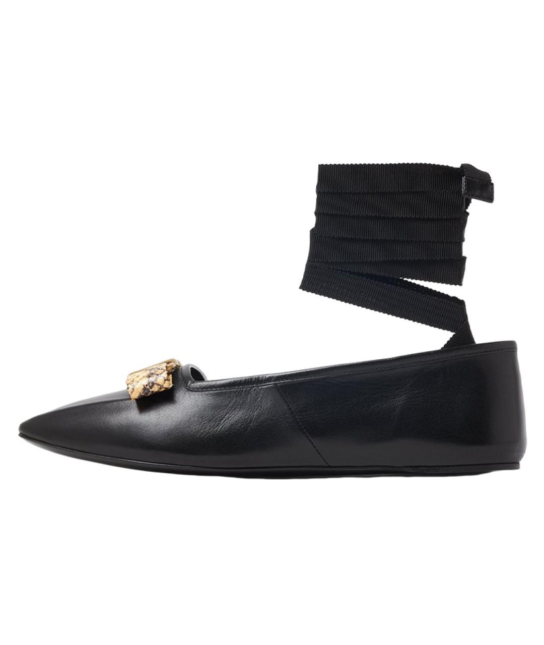 GUCCI Черные кожаные балетки, фото 2