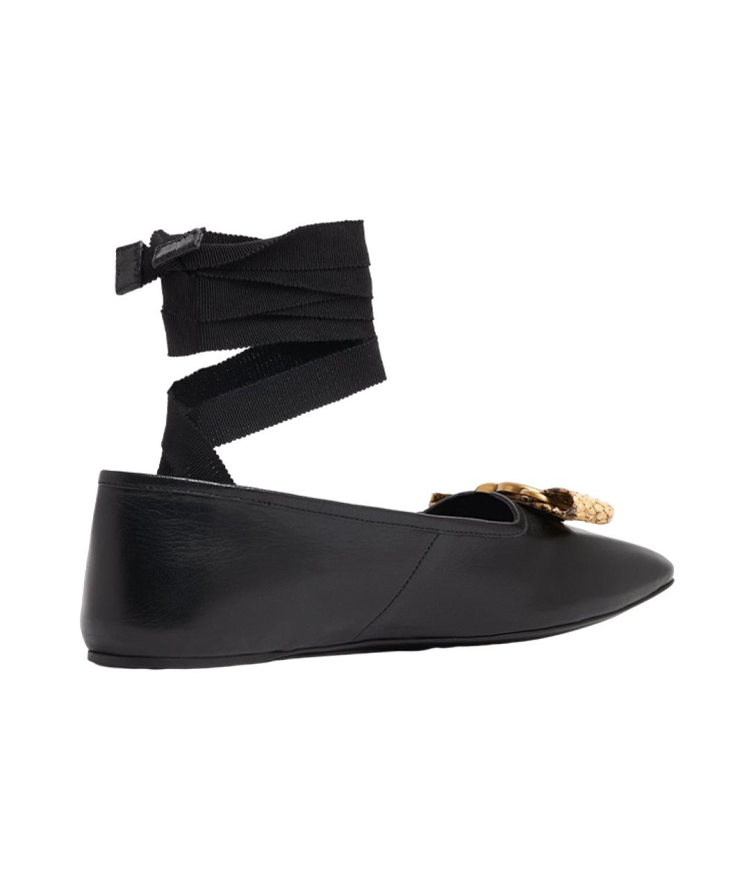 GUCCI Черные кожаные балетки, фото 5