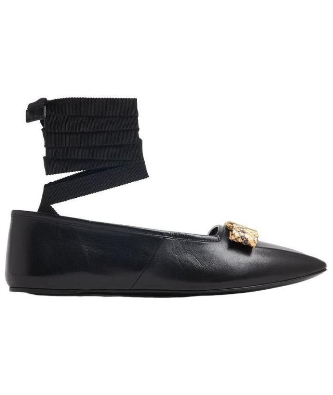GUCCI Черные кожаные балетки, фото 1