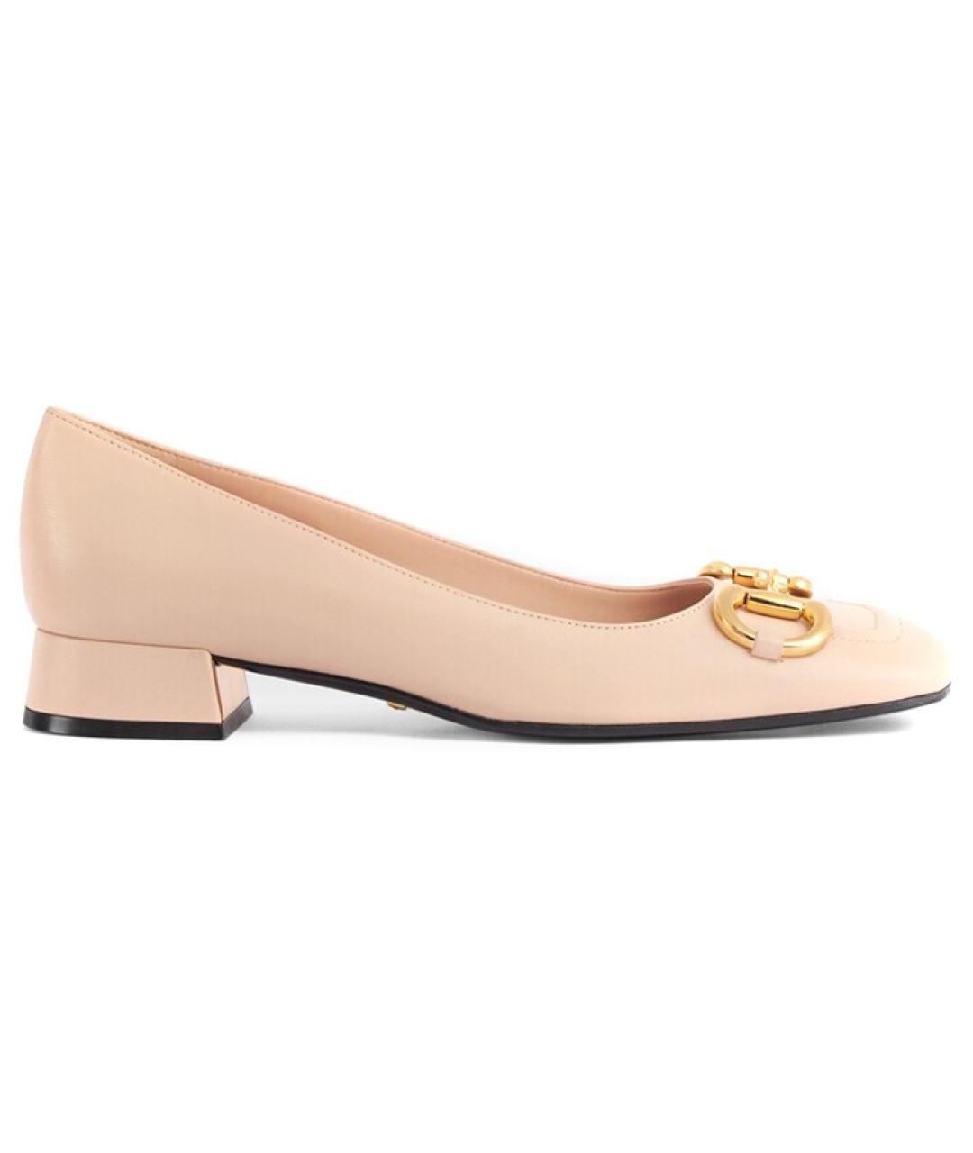 GUCCI Розовые кожаные балетки, фото 1