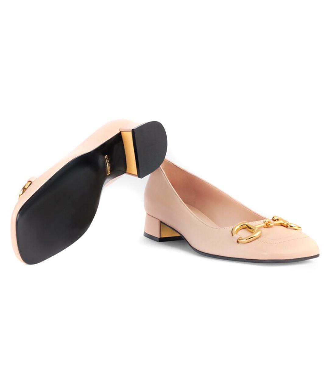 GUCCI Розовые кожаные балетки, фото 5