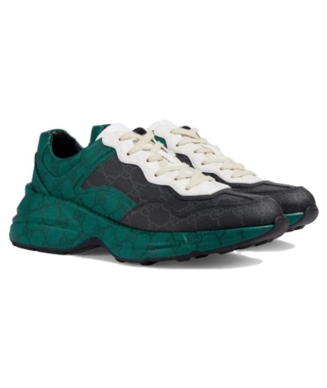 GUCCI Зеленые низкие кроссовки / кеды, фото 3