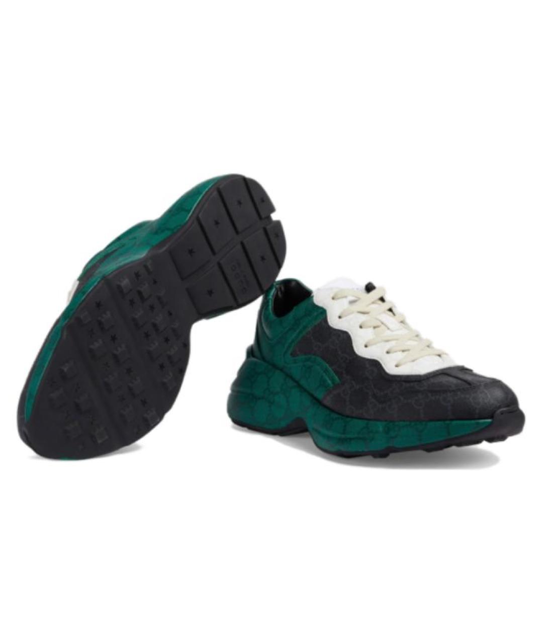GUCCI Зеленые низкие кроссовки / кеды, фото 4