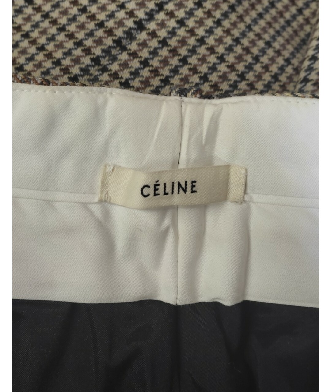 CELINE PRE-OWNED Бежевые шерстяные прямые брюки, фото 3