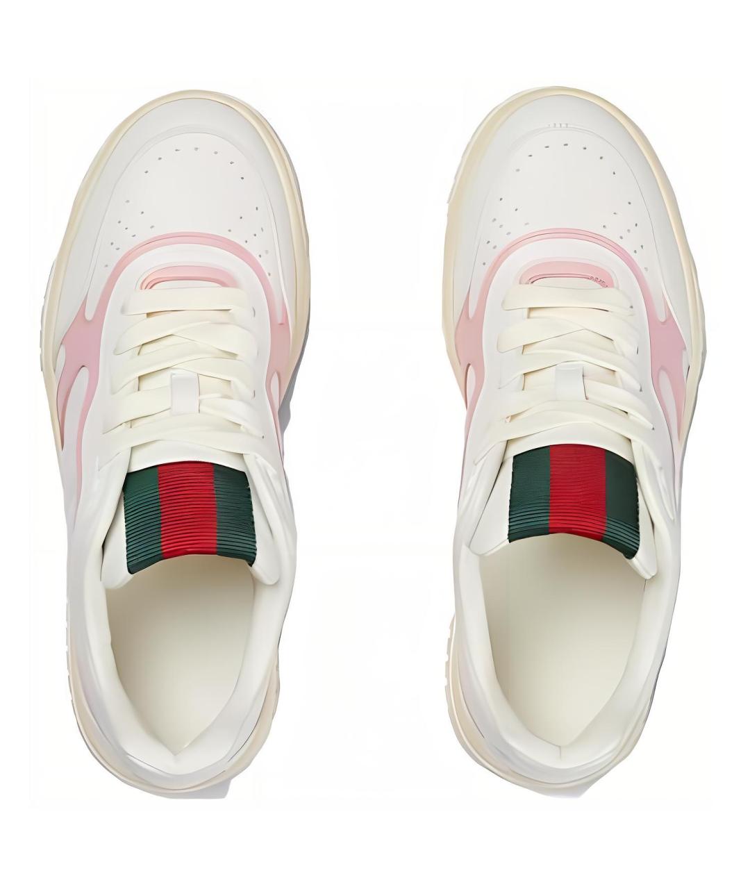 GUCCI Белые кожаные кроссовки, фото 4