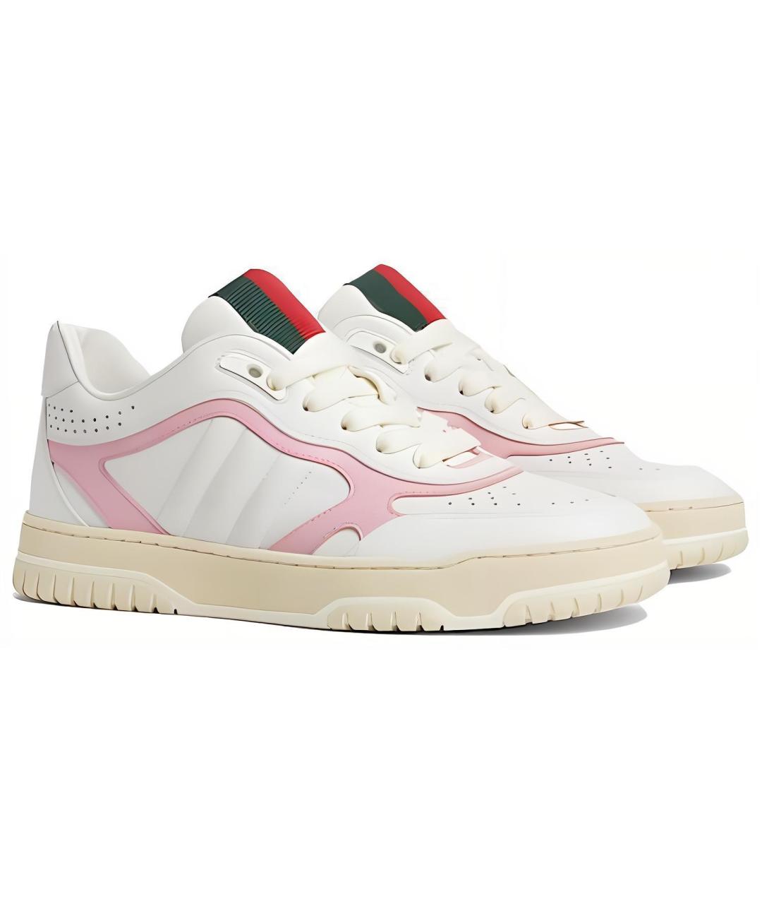 GUCCI Белые кожаные кроссовки, фото 3