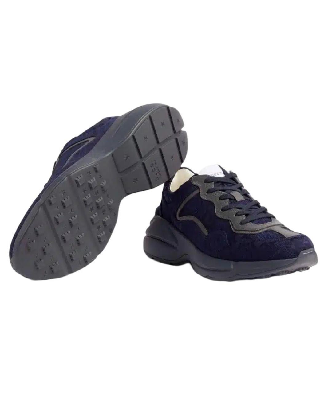 GUCCI Темно-синие низкие кроссовки / кеды, фото 6