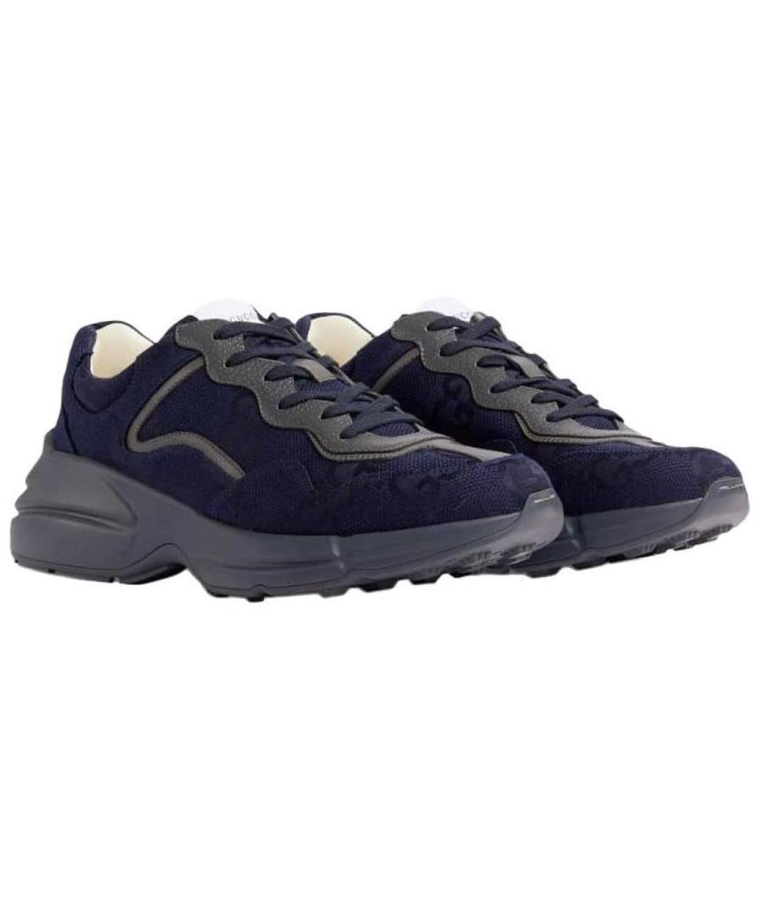 GUCCI Темно-синие низкие кроссовки / кеды, фото 3