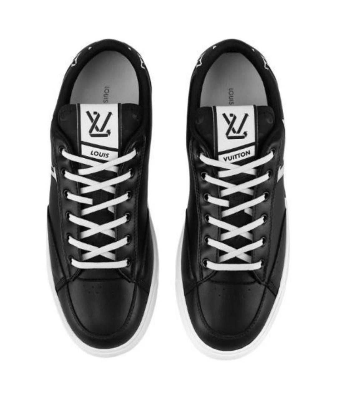 LOUIS VUITTON Черные кожаные низкие кроссовки / кеды, фото 4