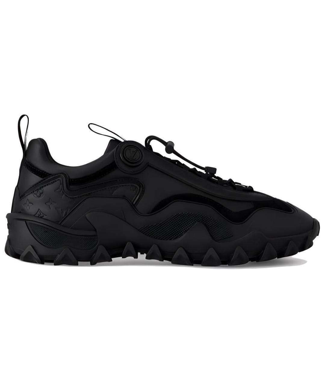 LOUIS VUITTON Черные кожаные кроссовки, фото 1