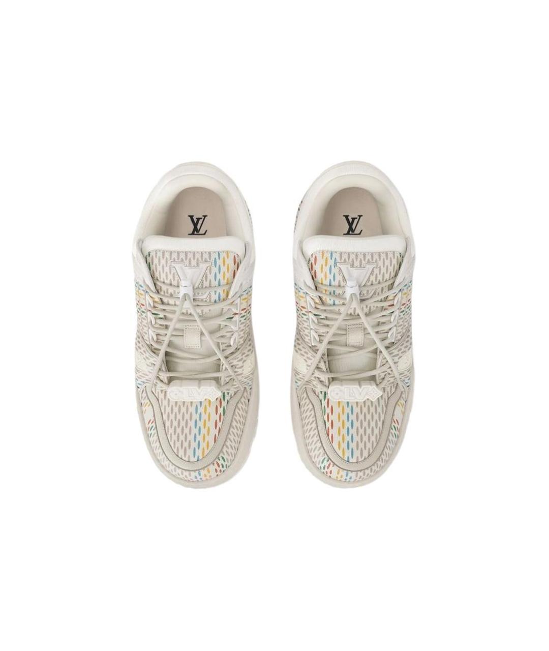 LOUIS VUITTON Белые кожаные низкие кроссовки / кеды, фото 4