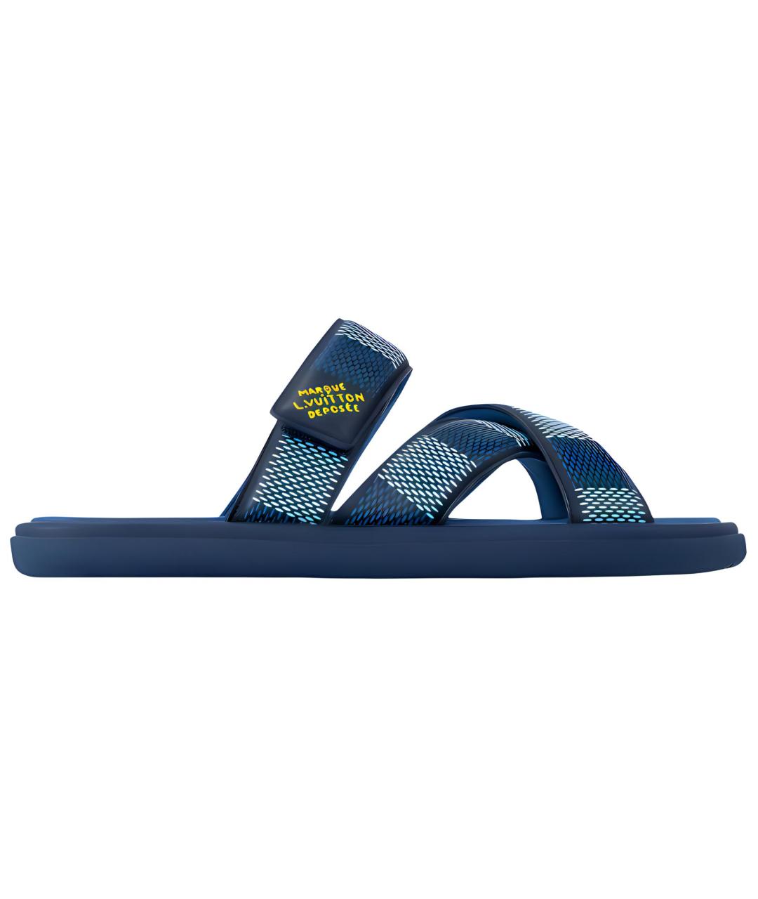 LOUIS VUITTON Синие кожаные сандалии, фото 1