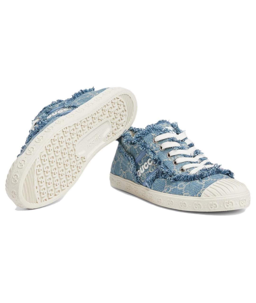 GUCCI Голубые кеды, фото 5