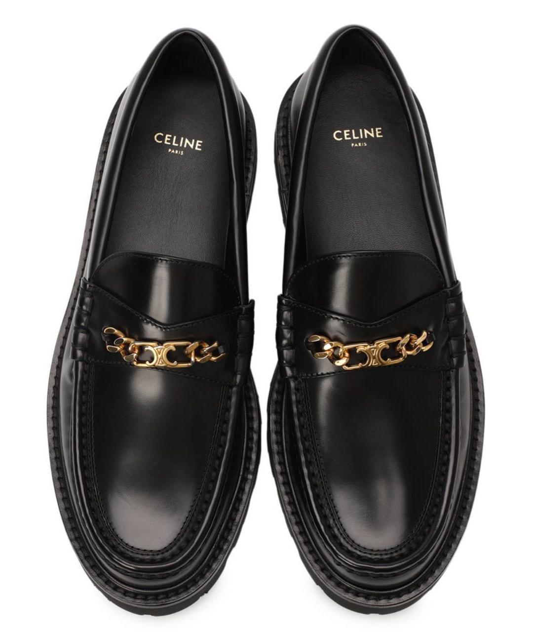 CELINE Черные кожаные лоферы, фото 3