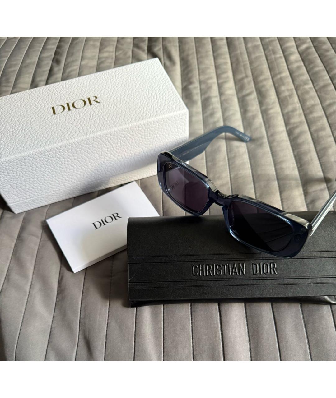 CHRISTIAN DIOR Темно-синие пластиковые солнцезащитные очки, фото 5