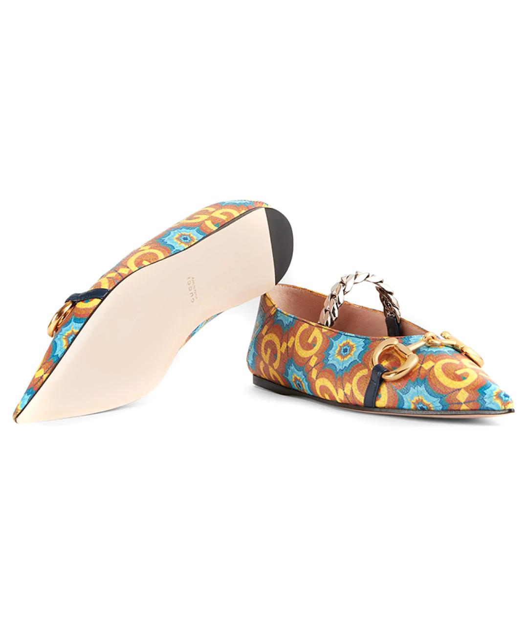 GUCCI Желтые балетки, фото 5