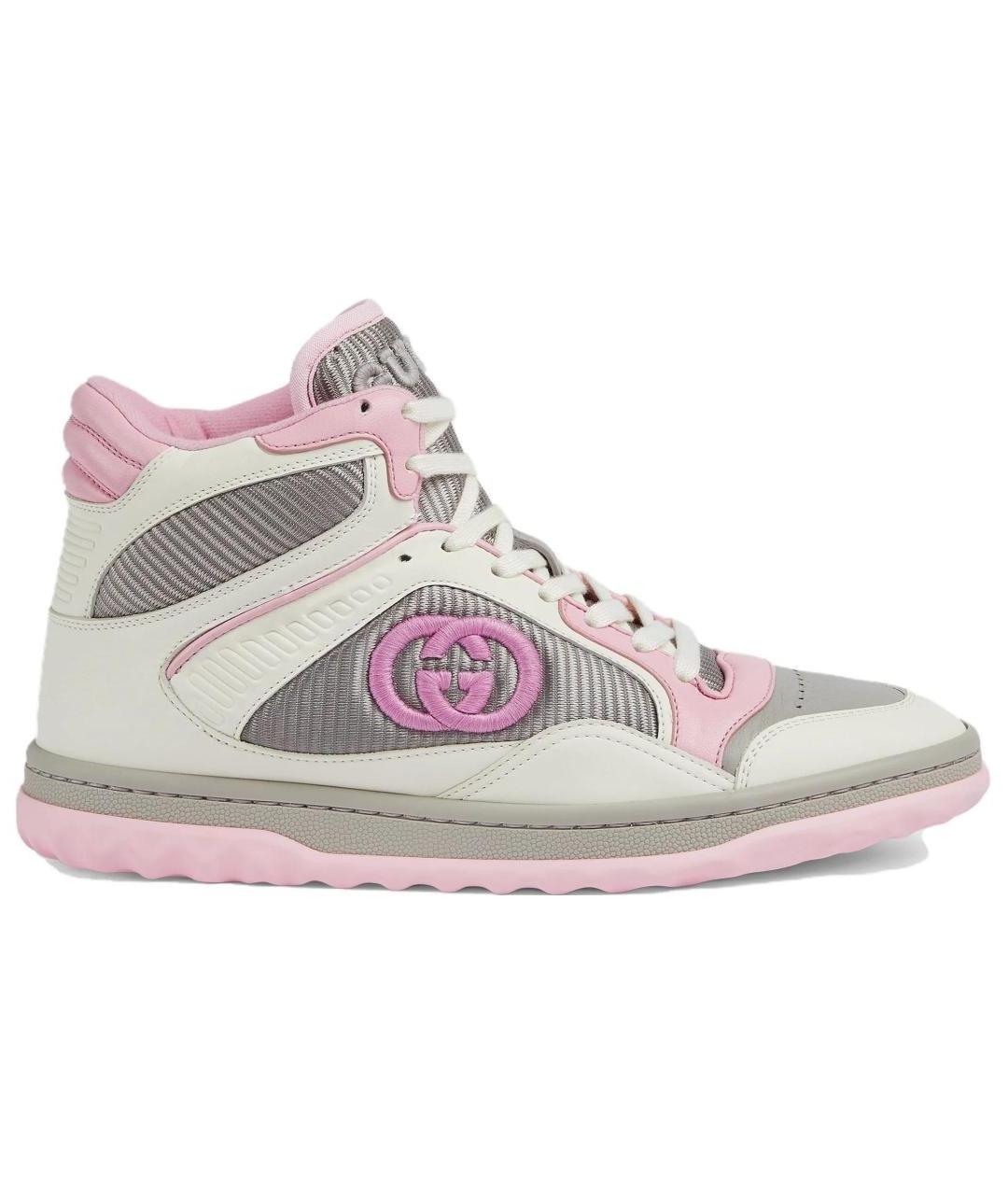 GUCCI Розовые кожаные кроссовки, фото 1