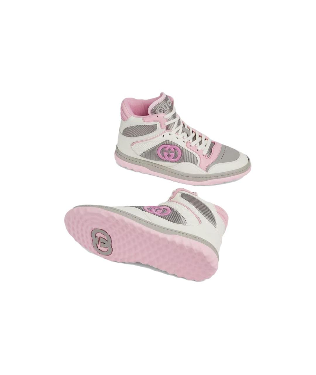 GUCCI Розовые кожаные кроссовки, фото 4