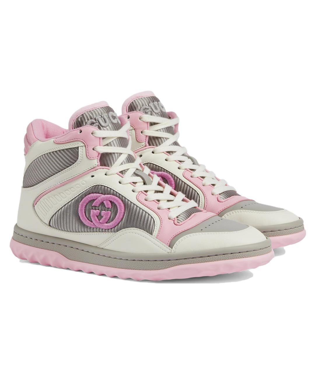 GUCCI Розовые кожаные кроссовки, фото 2