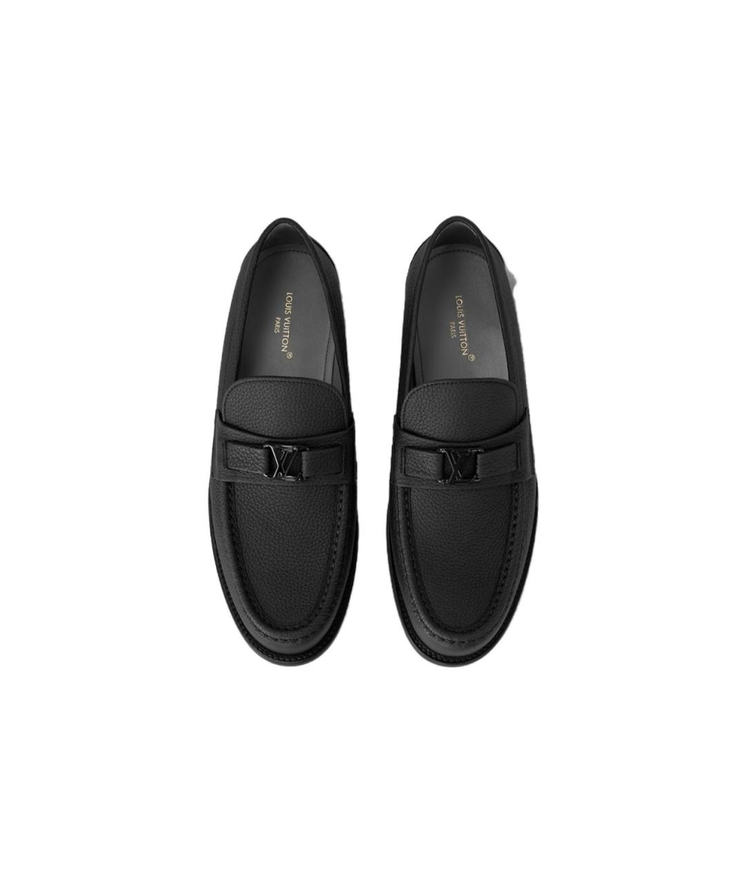 LOUIS VUITTON Черные кожаные лоферы, фото 5