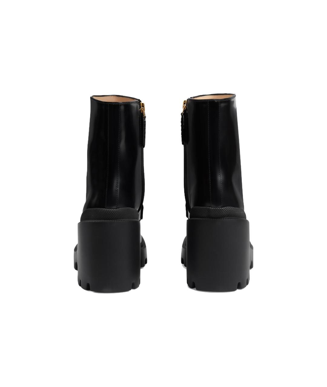 GUCCI Черные кожаные сапоги, фото 5