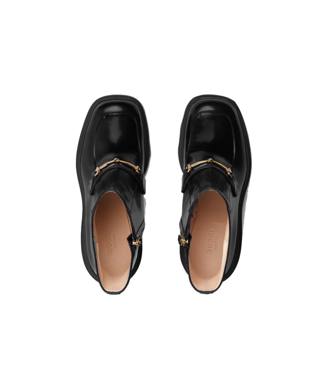 GUCCI Черные кожаные сапоги, фото 3