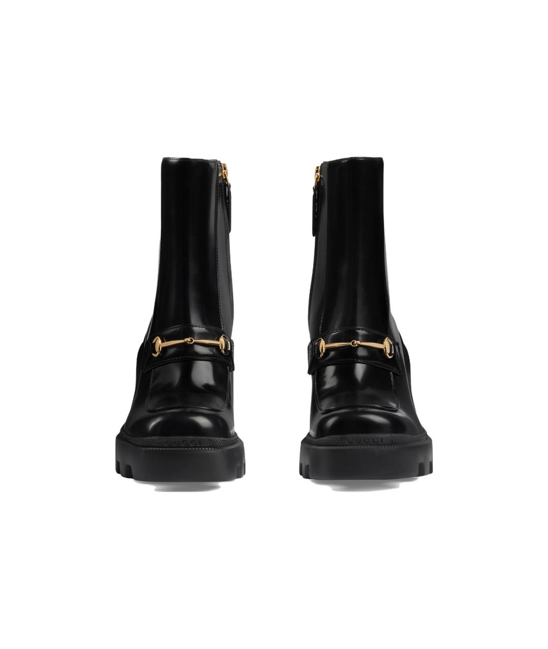 GUCCI Черные кожаные сапоги, фото 4