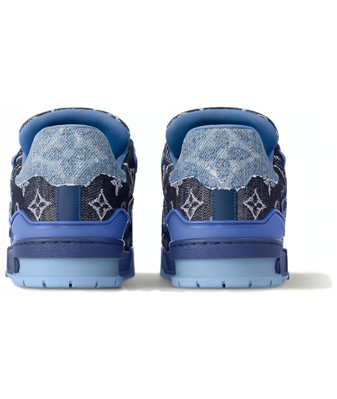 LOUIS VUITTON Синие текстильные низкие кроссовки / кеды, фото 4