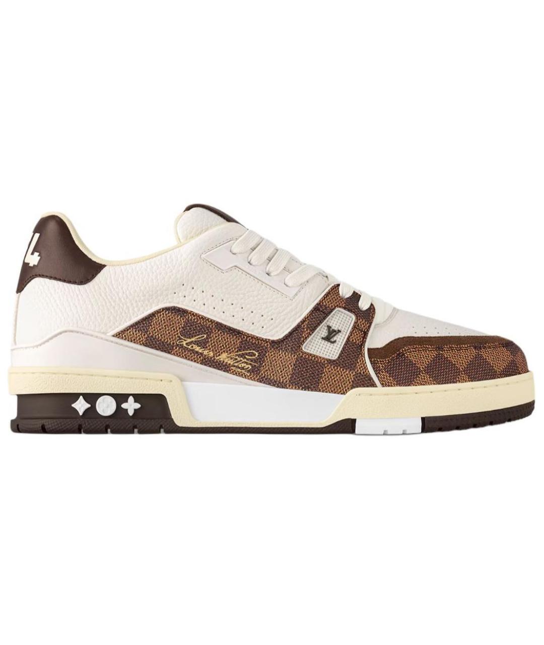 LOUIS VUITTON Коричневые кожаные кроссовки, фото 1