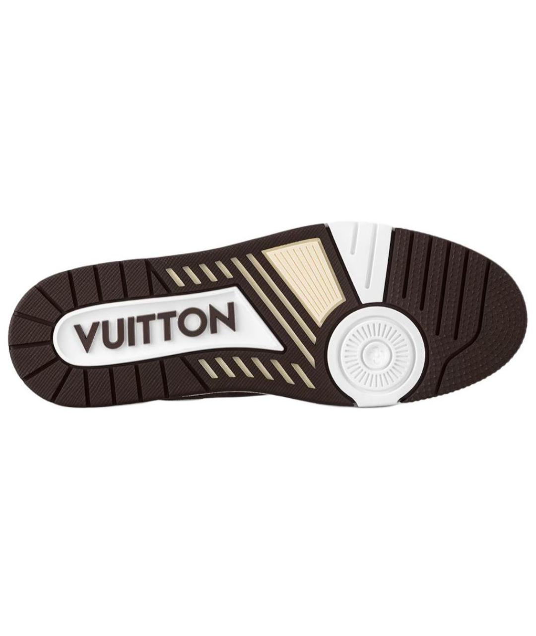 LOUIS VUITTON Коричневые кожаные кроссовки, фото 6