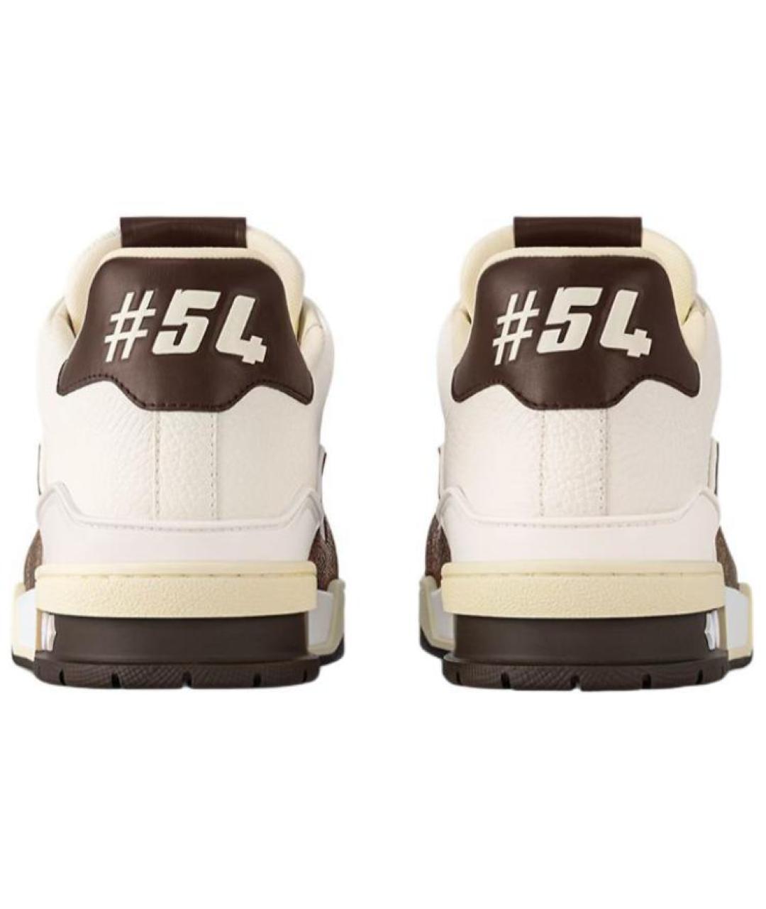 LOUIS VUITTON Коричневые кожаные кроссовки, фото 5